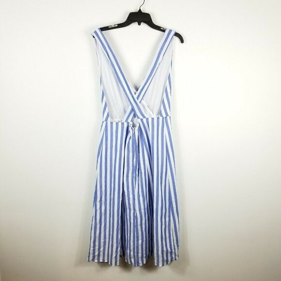Stelen Womens Blue White Striped Sleeveless Dress - Picture 4 of 5